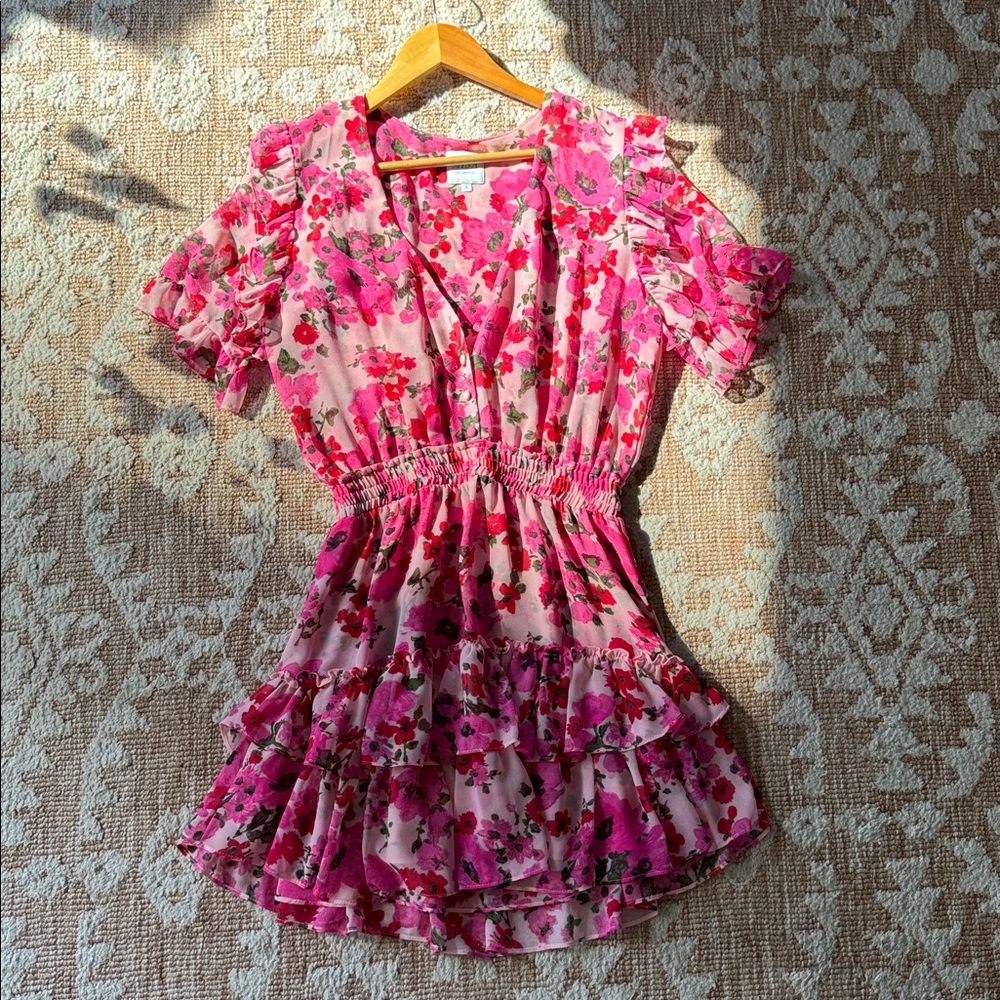 Misa Pink Ruffle Dress
